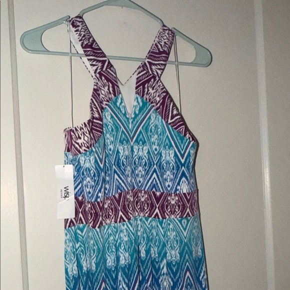 NWT wisp petites blue and Purple Patterned Dress size: 12P - Picture 7 of 9